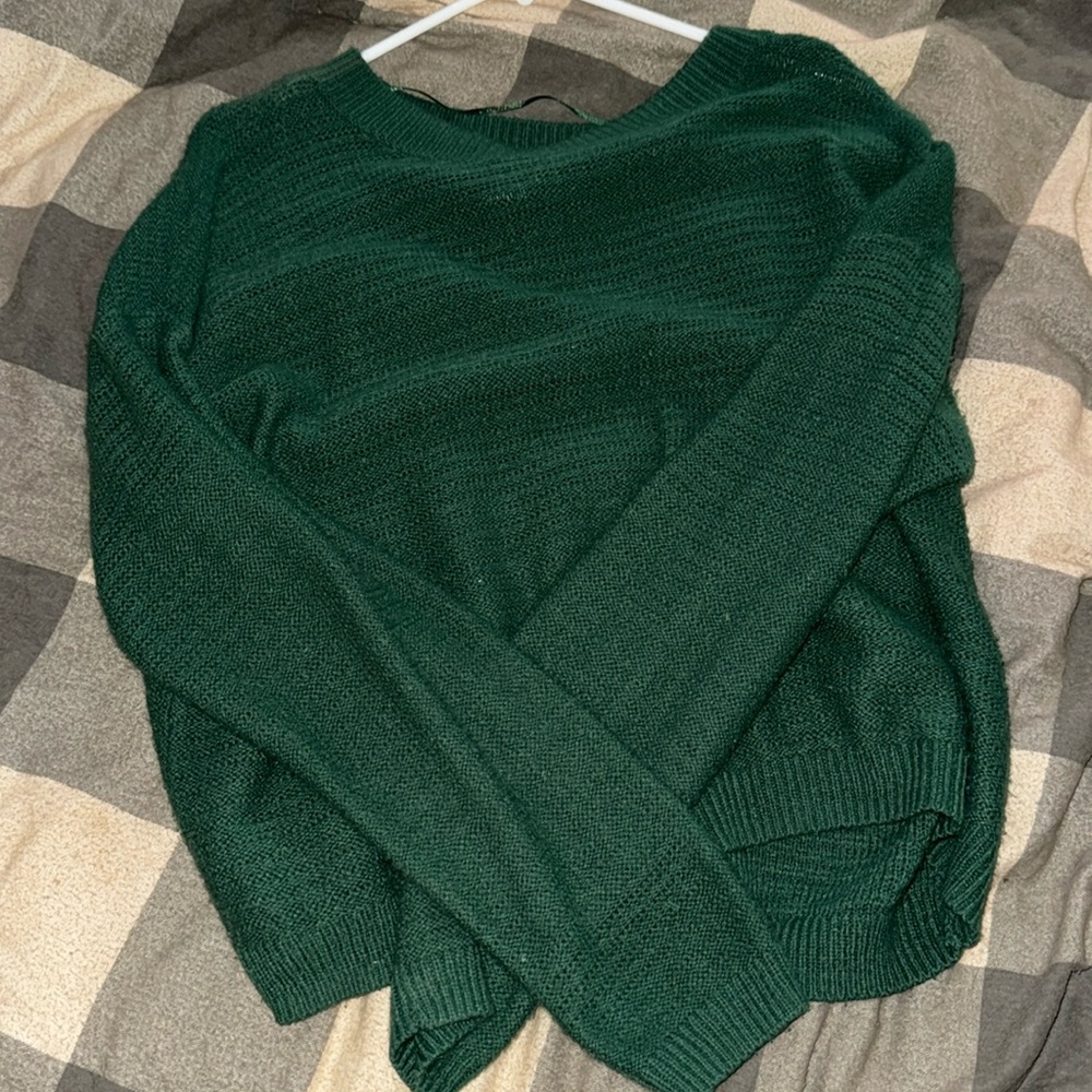 green sweater